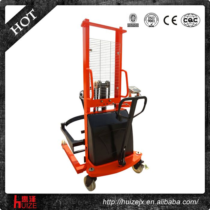 半電動(dòng)稱重油桶車（夾鐵桶，手搖翻轉(zhuǎn)倒料）